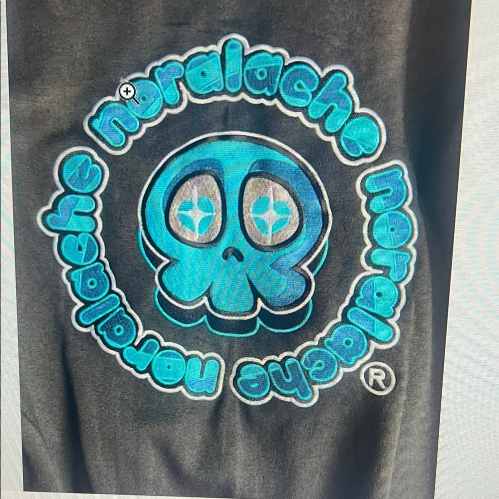 Nordralaache Men’s Black embroider Skull hoodie Blue Logo